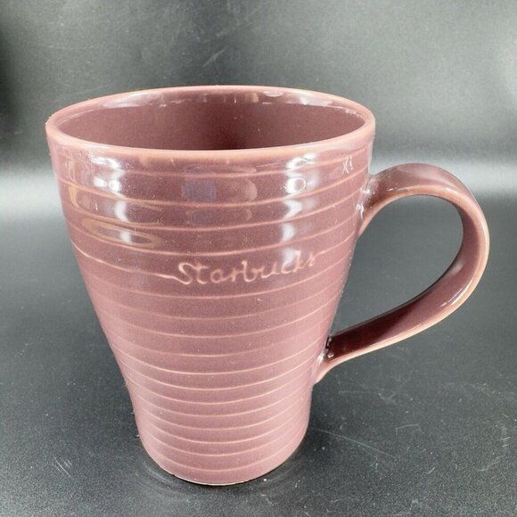 Starbucks 2009 Stockholm Design House Purple Mauve Ribbed Coffee Mug Cup Ceramic - Picture 6 of 11